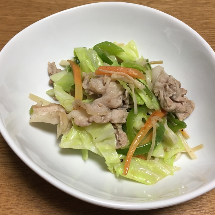 白だしで簡単に肉野菜炒め